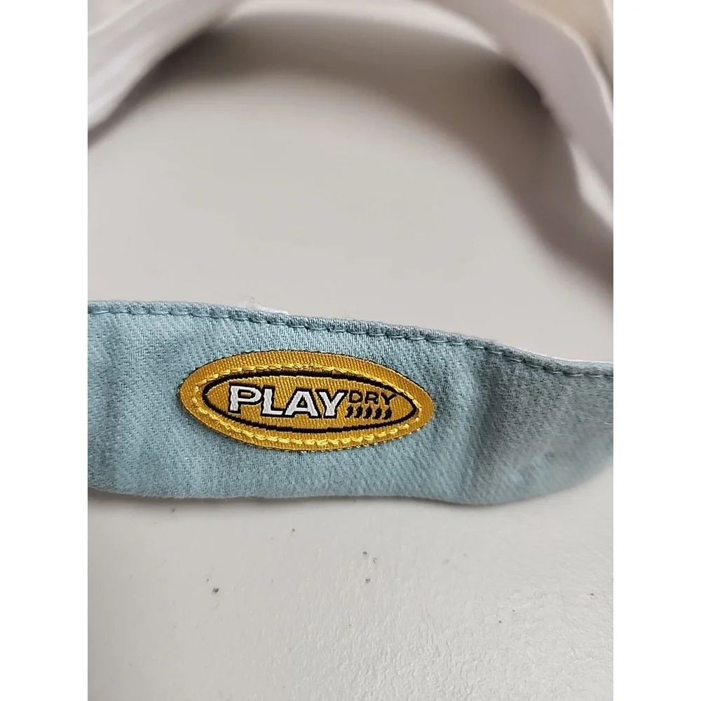 Vintage Greg Norman Ladies Golf Play Dry Sun Visor White/Light Blue Preppy Money